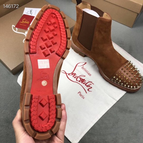 루부탱 2020 스파이크 앵클부츠 브라운컬러