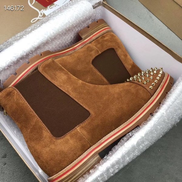 루부탱 2020 스파이크 앵클부츠 브라운컬러