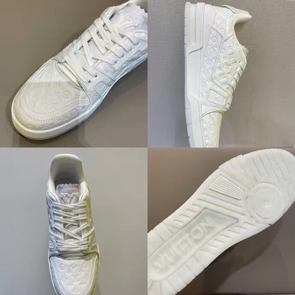 루이비통 2021 모노그램 엠보로고 올화이트 LV 트레이너 스니커즈