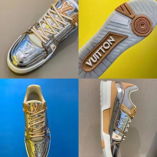 루이비통 2021 크롬실버 밀키브라운 컬러  LV 트레이너 스니커즈