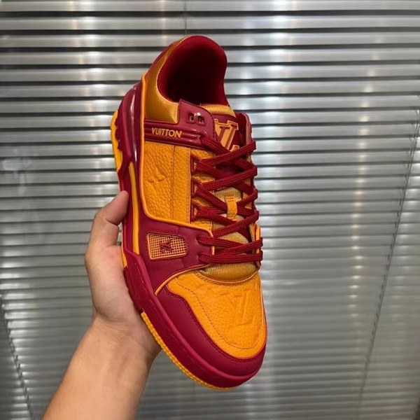 루이비통 2021 LV 트레이너 스니커즈 엘로우 레드