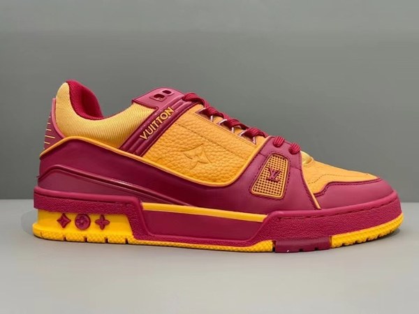 루이비통 2021 LV 트레이너 스니커즈 엘로우 레드