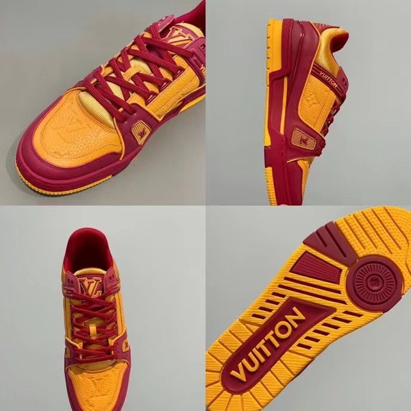 루이비통 2021 LV 트레이너 스니커즈 엘로우 레드