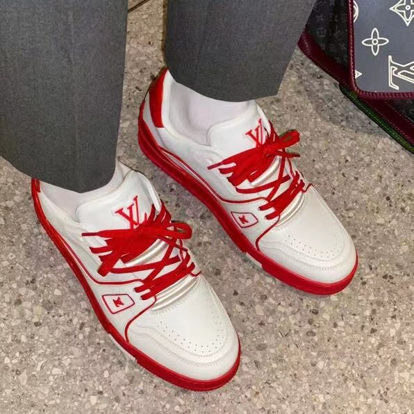루이비통 2021 LV 트레이너 스니커즈 화이트엔 레드 컬러
