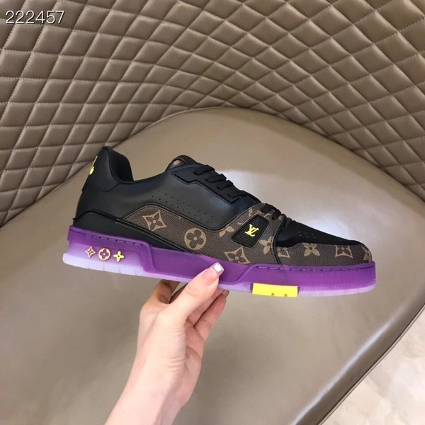 루이비통 2021 뉴컬러 LV 트레이너 퍼플 브라운모노그램 컬러 스니커즈