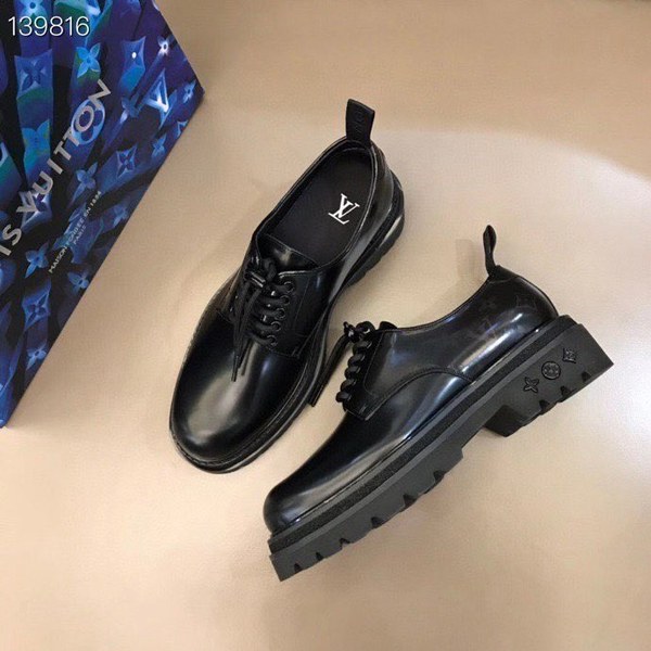 루이비통 LV블랙아이스 스트랩 더비 슈즈 블랙컬러