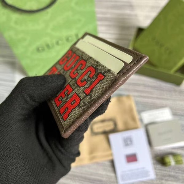 구찌 2022 레드 타이거 로고 카드 지갑