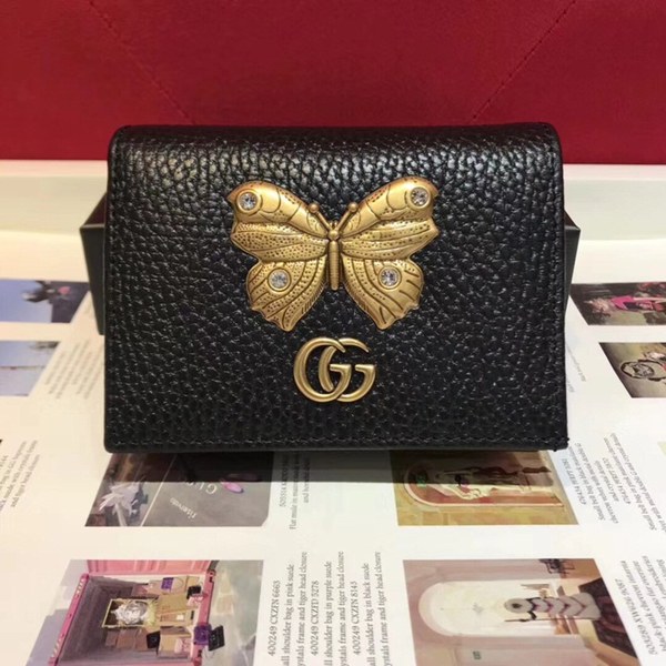 구찌 마몬트 버터플라이 카드지갑 499361 블랙