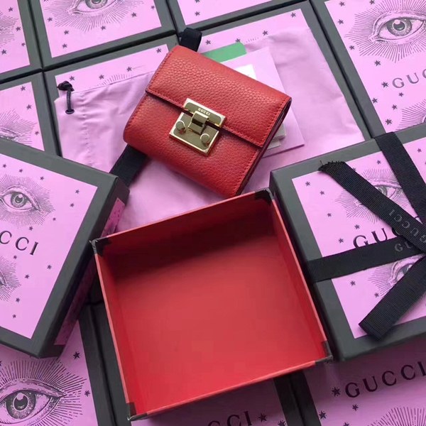 구찌 패드락 소가죽 반지갑 453155 레드