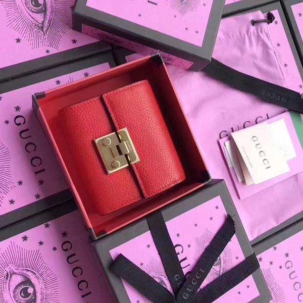 구찌 패드락 소가죽 반지갑 453155 레드