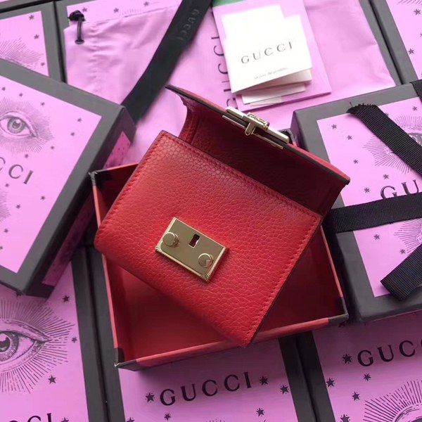 구찌 패드락 소가죽 반지갑 453155 레드