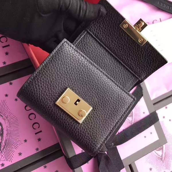 구찌 패드락 소가죽 반지갑 453155 블랙