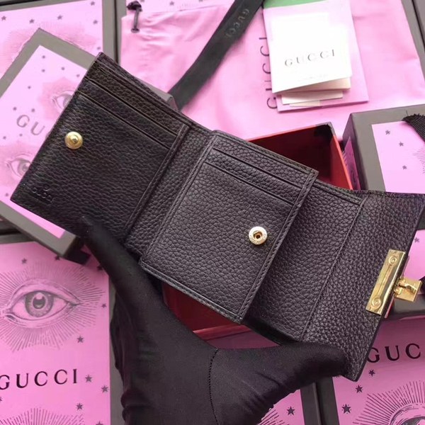 구찌 패드락 소가죽 반지갑 453155 블랙