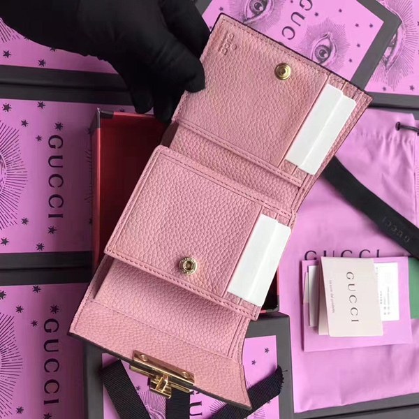 구찌 패드락 소가죽 반지갑 453155 핑크