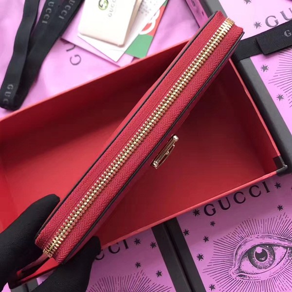 구찌 실비 가죽 지퍼 장지갑 476083 레드