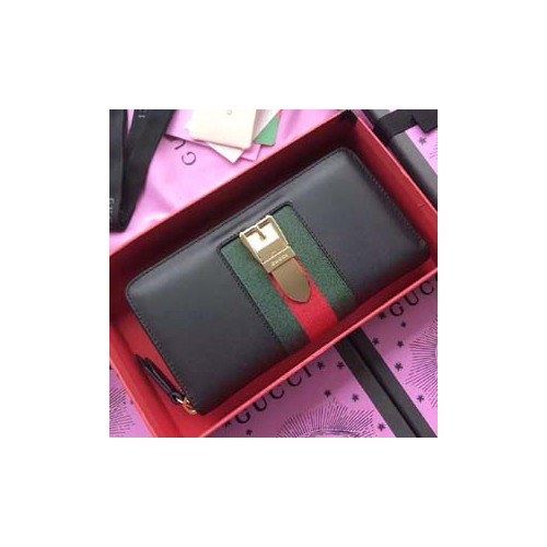 구찌 실비 가죽 지퍼 장지갑 476083...