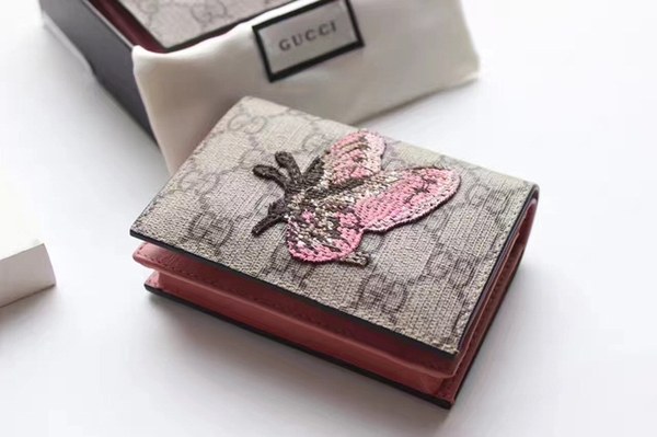 구찌 나비 반지갑 456867 핑크