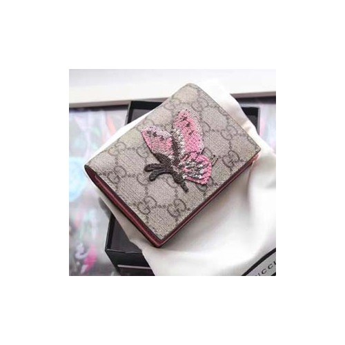 구찌 나비 반지갑 456867 핑크