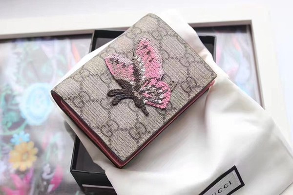 구찌 나비 반지갑 456867 핑크