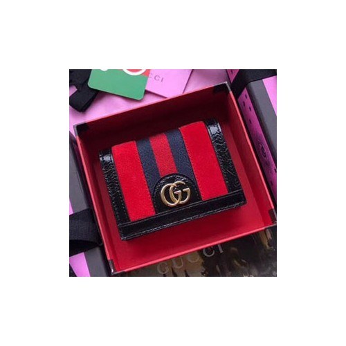 Gucci 구찌 오피디아 스웨이드 카드지갑  523155