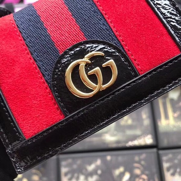 Gucci 구찌 오피디아 스웨이드 카드지갑  523155