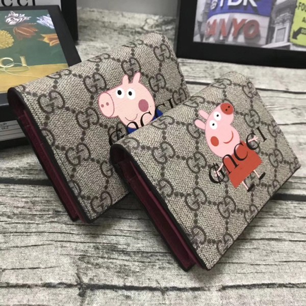 Gucci 2020 남여공용 gg 수프림 피기 반지갑 블루피그,레드피그