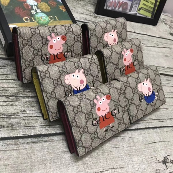 Gucci 2020 남여공용 gg 수프림 피기 반지갑 블루피그,레드피그