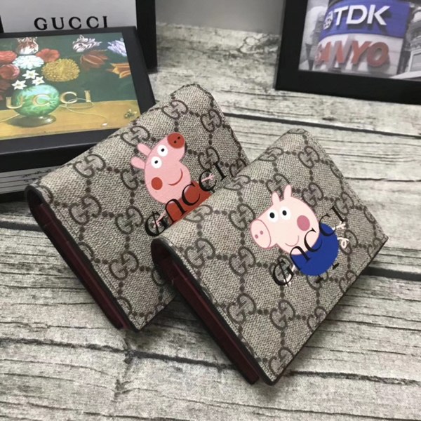 Gucci 2020 남여공용 gg 수프림 피기 반지갑 블루피그,레드피그