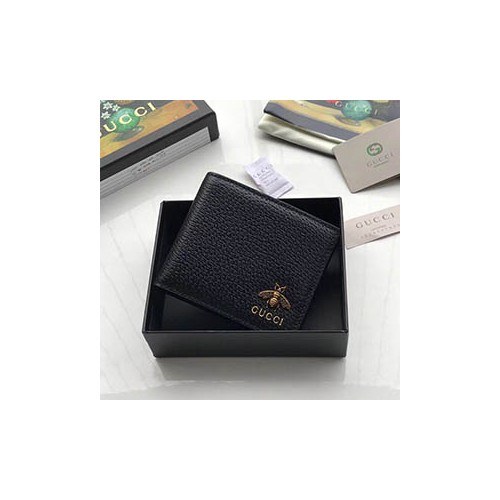 Gucci 구찌 꿀벌 반지갑 올블랙 523364