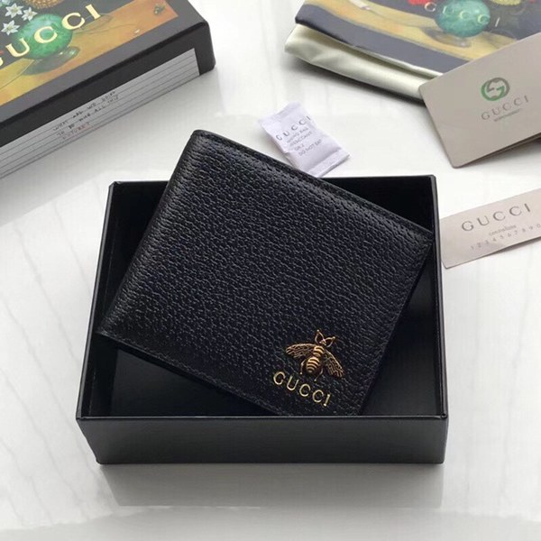 Gucci 구찌 꿀벌 반지갑 올블랙 523364