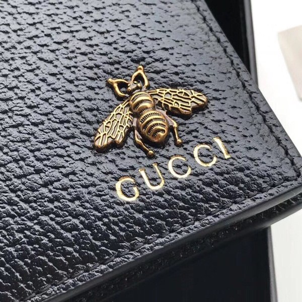 Gucci 구찌 꿀벌 반지갑 올블랙 523364