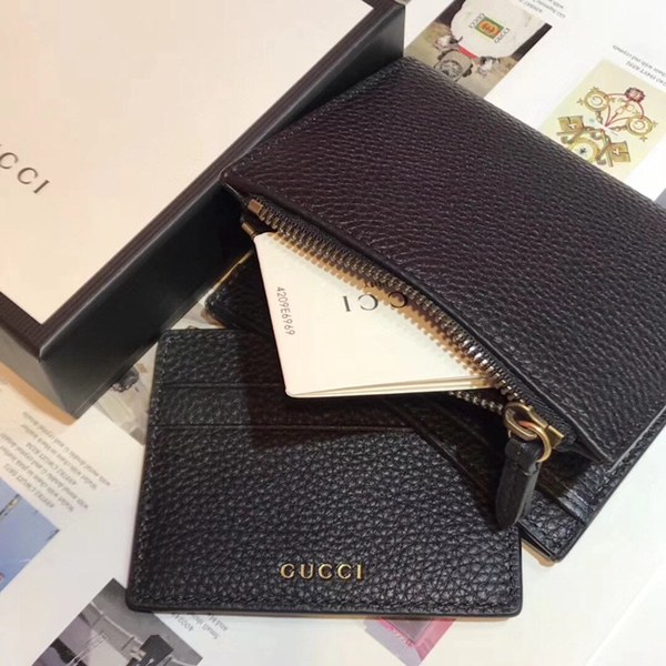 구찌 벌 가죽 카드 반지갑 블랙 498094