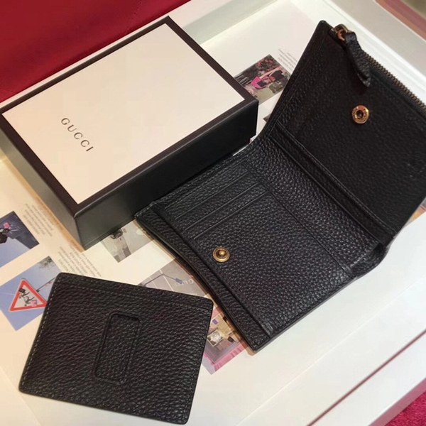 구찌 벌 가죽 카드 반지갑 블랙 498094