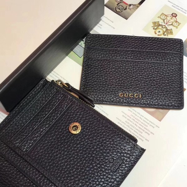 구찌 벌 가죽 카드 반지갑 블랙 498094