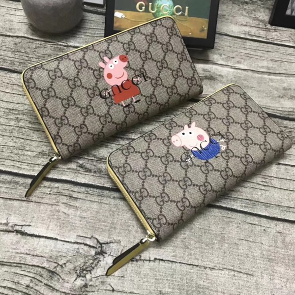 Gucci 구찌 남여공용 피기 지퍼롱월렛 블루피그,레드피그