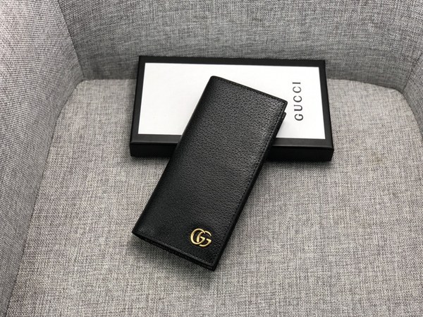 Gucci 구찌 남성용 클래식 반,장지갑 금장블랙