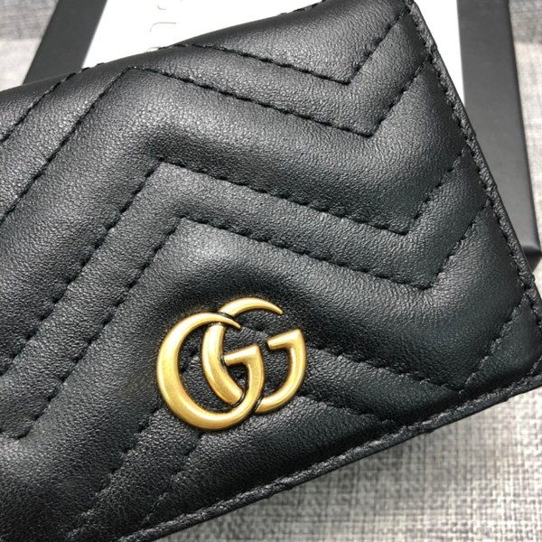 실사영상) Gucci 구찌 클래식 반지갑 금장 블랙