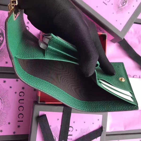 Gucci 구찌 패드락 소가죽 반지갑 453155 그린