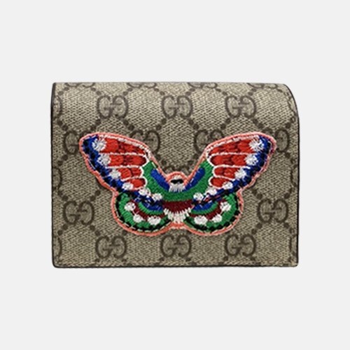 Gucci 2020 Embroidery Leather Wallet,11cm