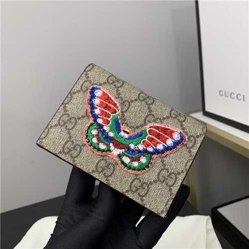 Gucci 2020 Embroidery Leather Wallet,11cm