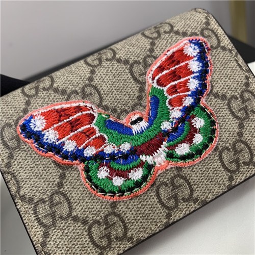 Gucci 2020 Embroidery Leather Wallet,11cm