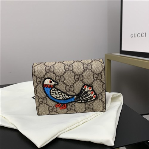 Gucci 2020 Embroidery Leather Wallet,11cm