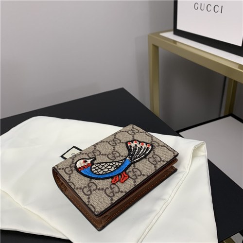 Gucci 2020 Embroidery Leather Wallet,11cm