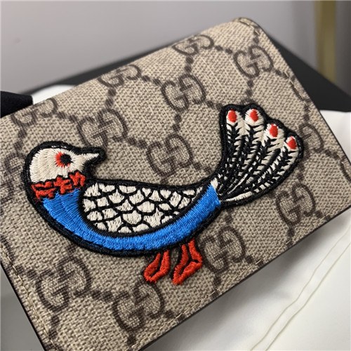 Gucci 2020 Embroidery Leather Wallet,11cm