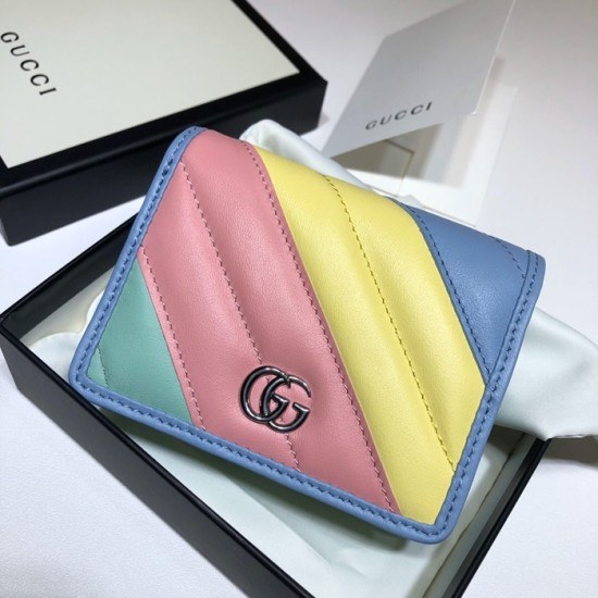 Gucci 2020 Ladies Leather Chain Wallet ,625693- 구찌 2020 여성용 레더 체인 반지갑,GUW0157.Size(11cm), 옐로우핑크
