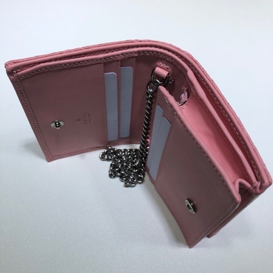Gucci 2020 Ladies Leather Chain Wallet ,625693- 구찌 2020 여성용 레더 체인 반지갑,GUW0156.Size(11cm), 핑크