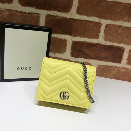Gucci 2020 Ladies Leather Chain Wallet ,625693- 구찌 2020 여성용 레더 체인 반지갑,GUW0155.Size(11cm), 옐로우