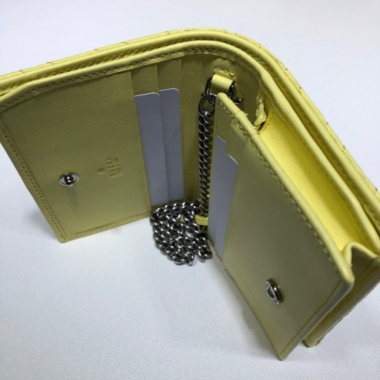 Gucci 2020 Ladies Leather Chain Wallet ,625693- 구찌 2020 여성용 레더 체인 반지갑,GUW0155.Size(11cm), 옐로우