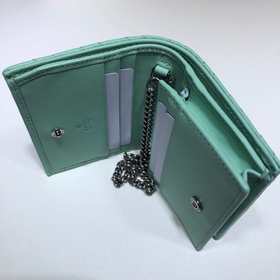 Gucci 2020 Ladies Leather Chain Wallet ,625693- 구찌 2020 여성용 레더 체인 반지갑,GUW0153.Size(11cm), 민트