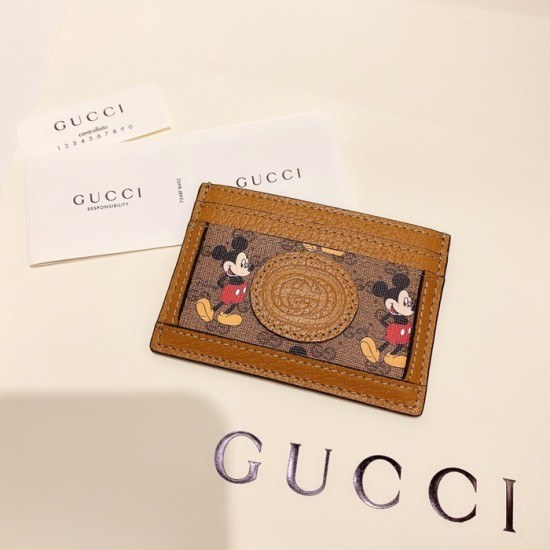 Gucci 2020 Ladies Canvas & Leather Card Purse ,602535